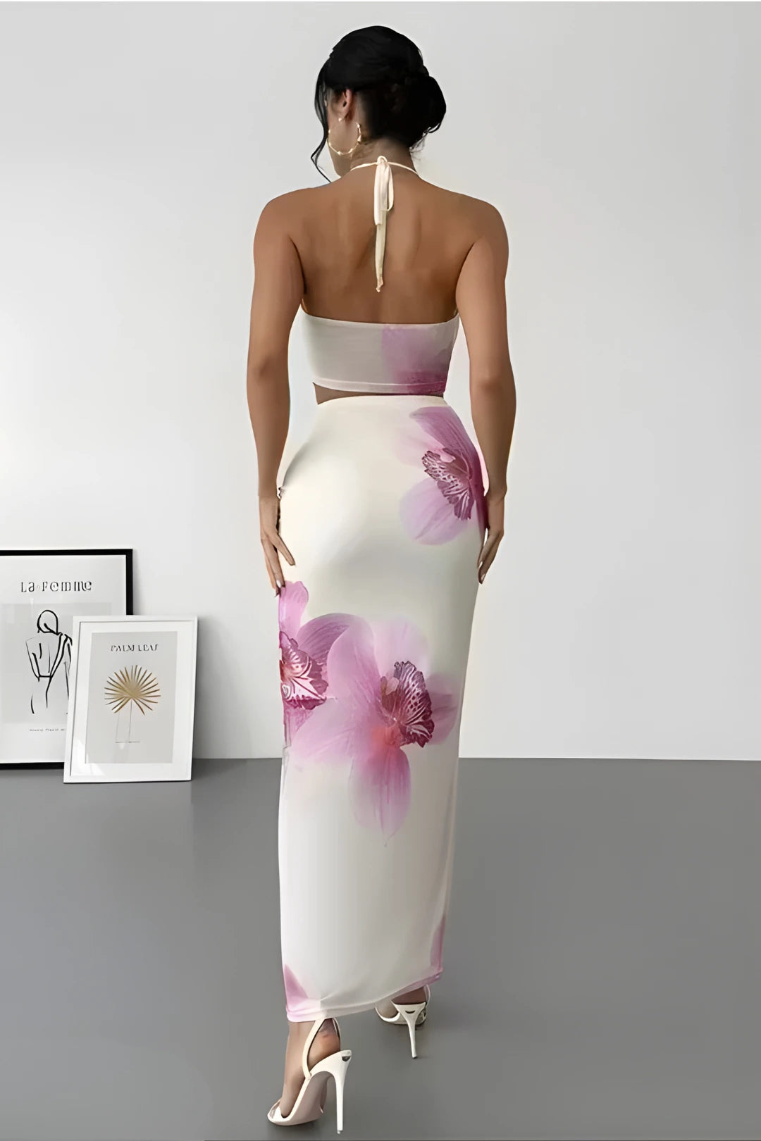 Floral Print Two Piece Maxi