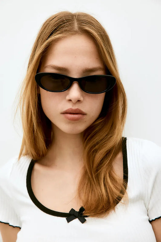 Overlock-detail ribbed top