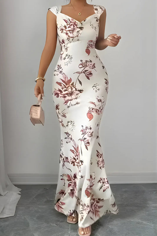 Painted Petals Mermaid Maxi