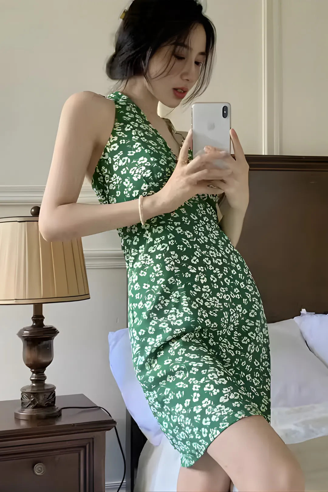 Halter Neck Floral Mini Dress