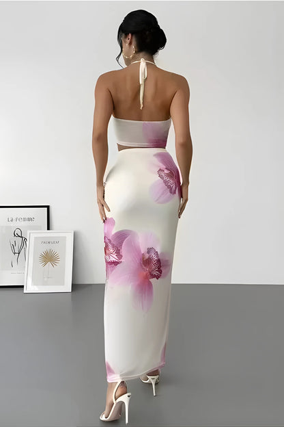 Floral Print Two Piece Maxi