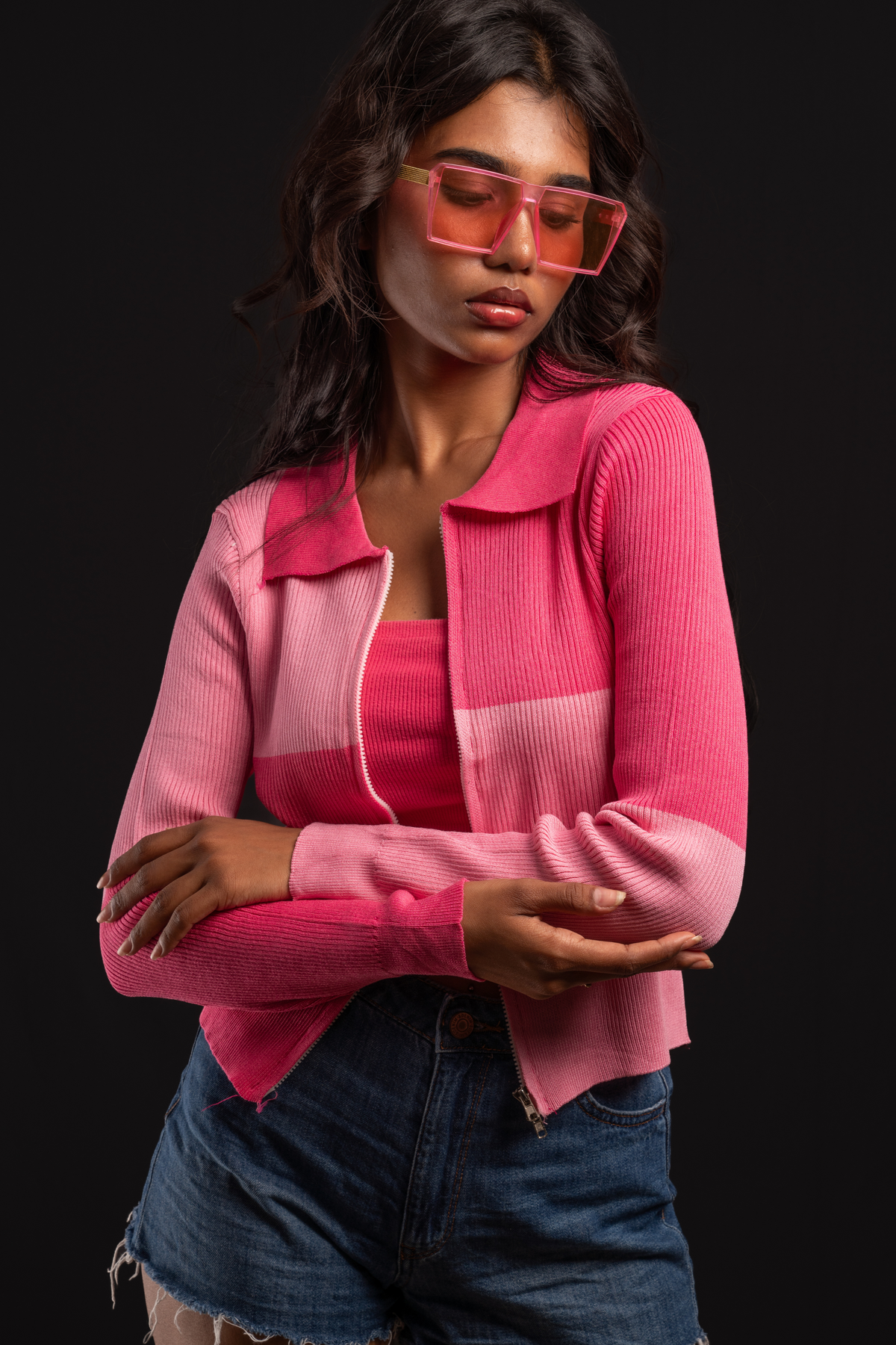 Rosé Block Zip Top