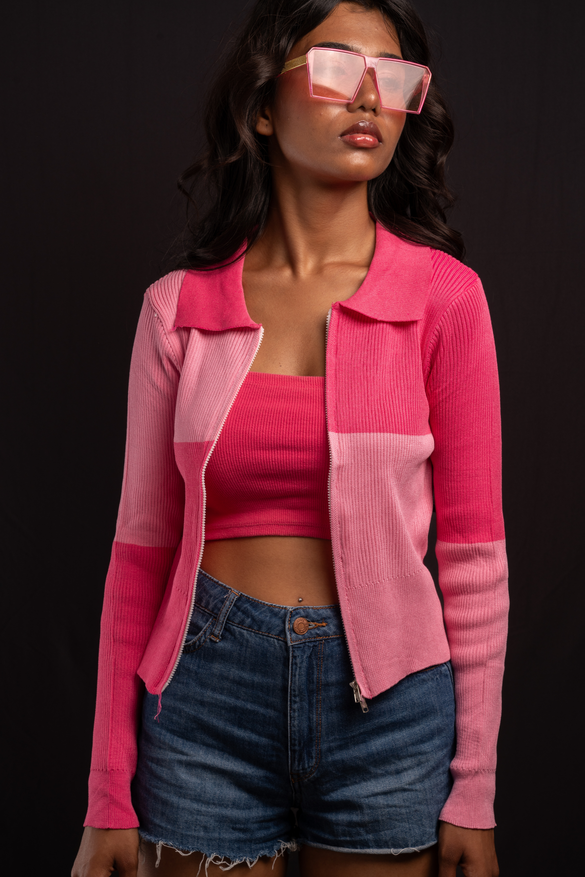 Rosé Block Zip Top