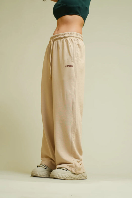 Milky Beige Irish Track Pants(Mid Rise Regular Fit) For Men And Women