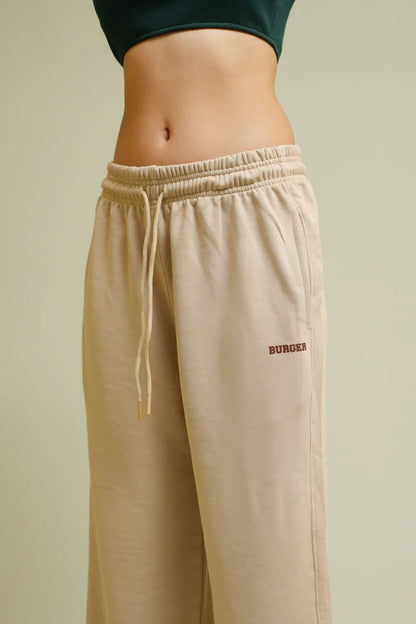 Milky Beige Irish Track Pants(Mid Rise Regular Fit) For Men And Women