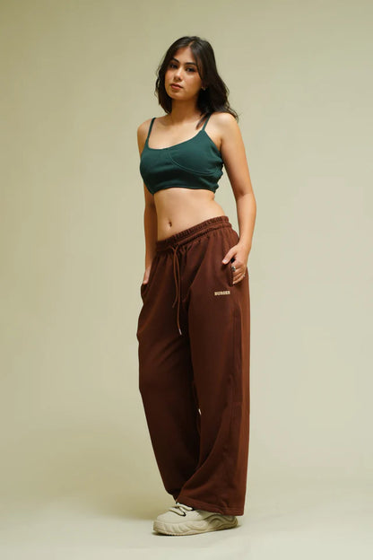Coffee Brown Irish Track Pants(Mid Rise Regular Fit) For Men And Women