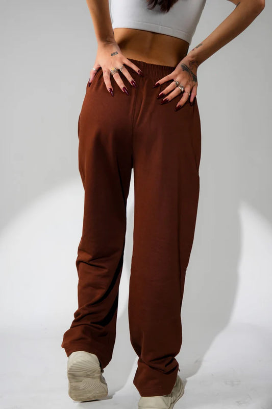 Coffee Brown Irish Track Pants(Mid Rise Regular Fit) For Men And Women